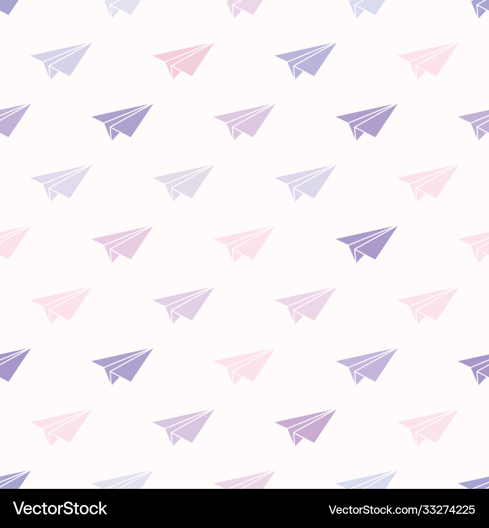 Seamless repeat pattern design with paper planes Seamless repeat pattern design with paper planes vector image
