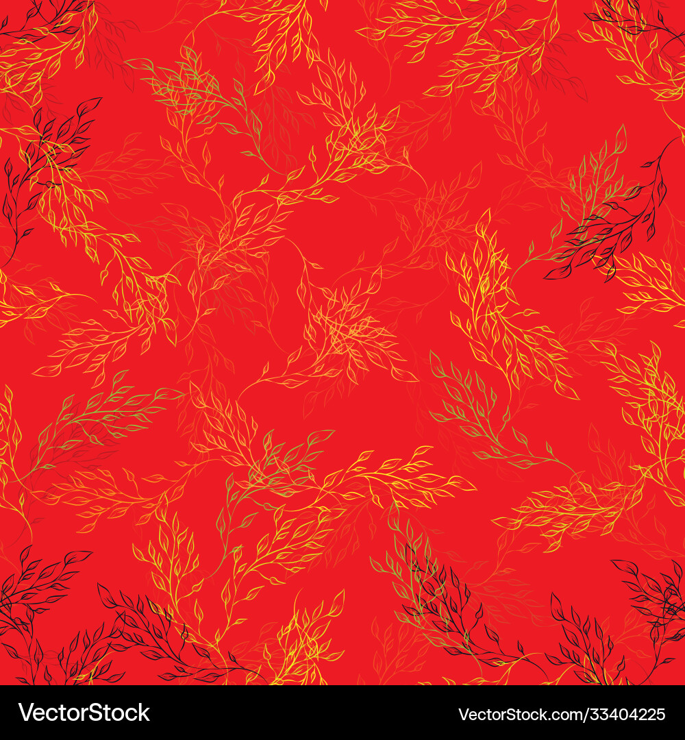 Seamless repeating autumn pattern twigs Seamless repeating autumn pattern twigs vector image
