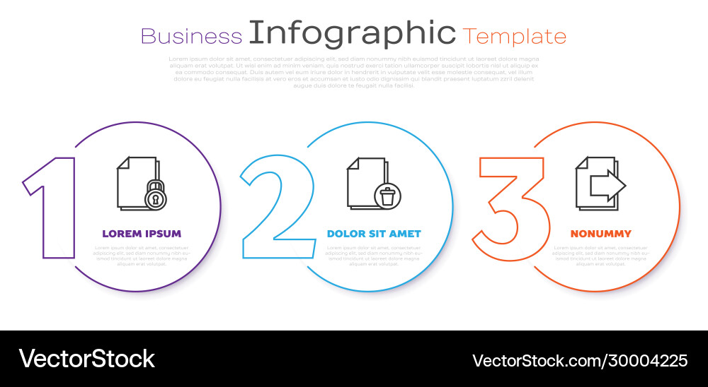 Set line document and lock delete file Set line document and lock delete file Vector Image