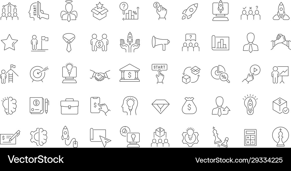 Set line icons startup Set line icons startup vector image