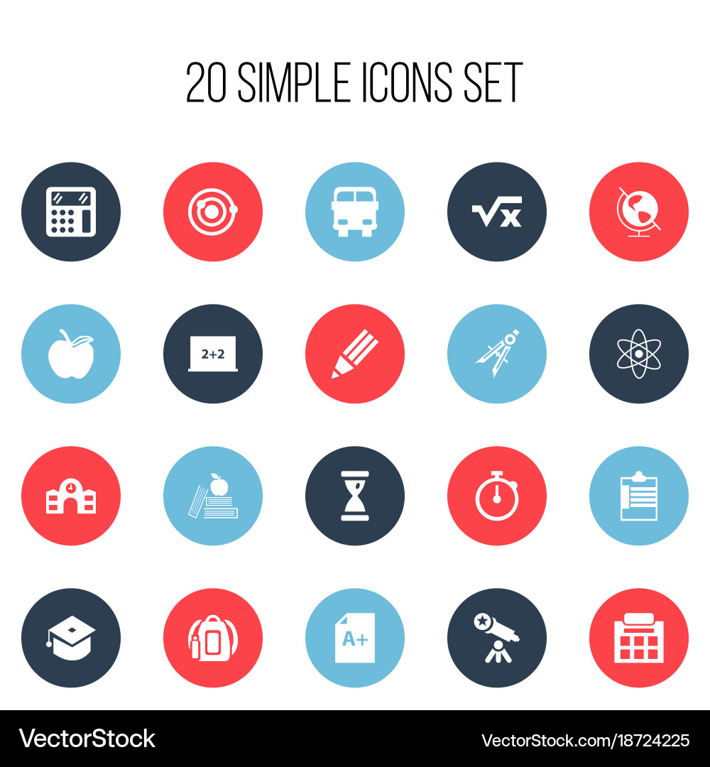 Set of 20 editable knowledge icons includes vector image