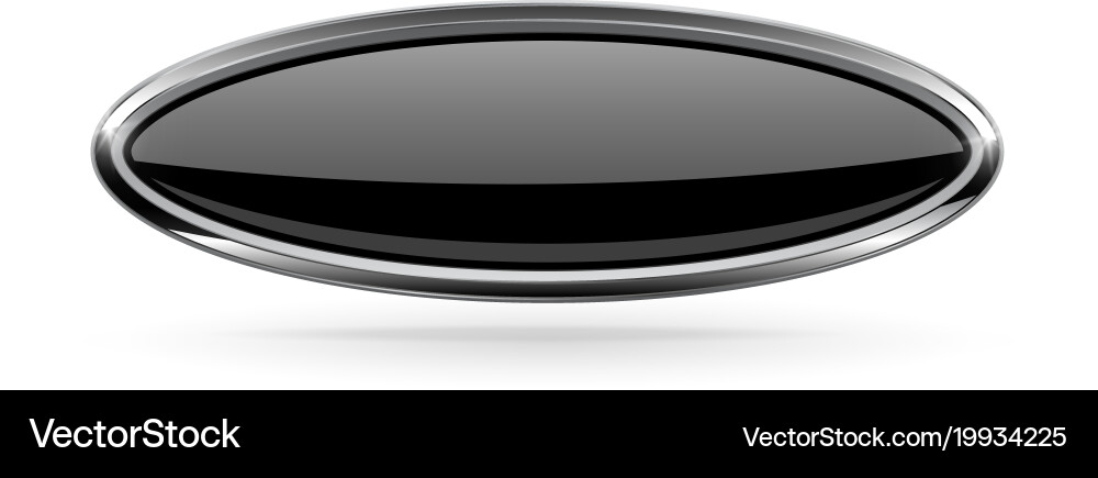 Shiny Chrome Button - Oval Shape Vector Image