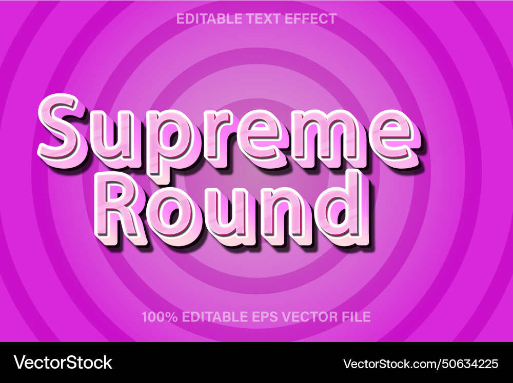 Supreme round editable text effect 3d emboss style Supreme round editable text effect 3d emboss style Vector Image