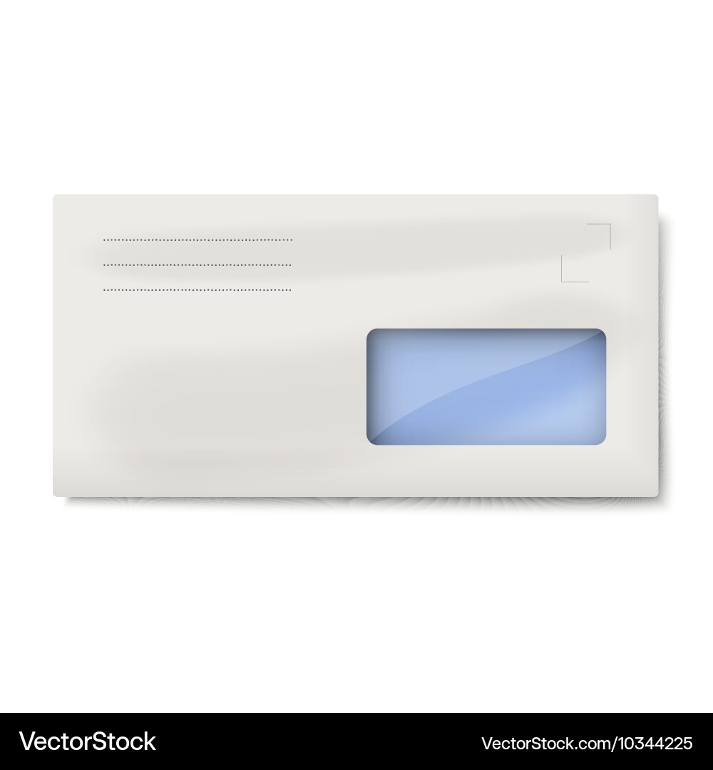 White dl envelope with window for address Vector Image