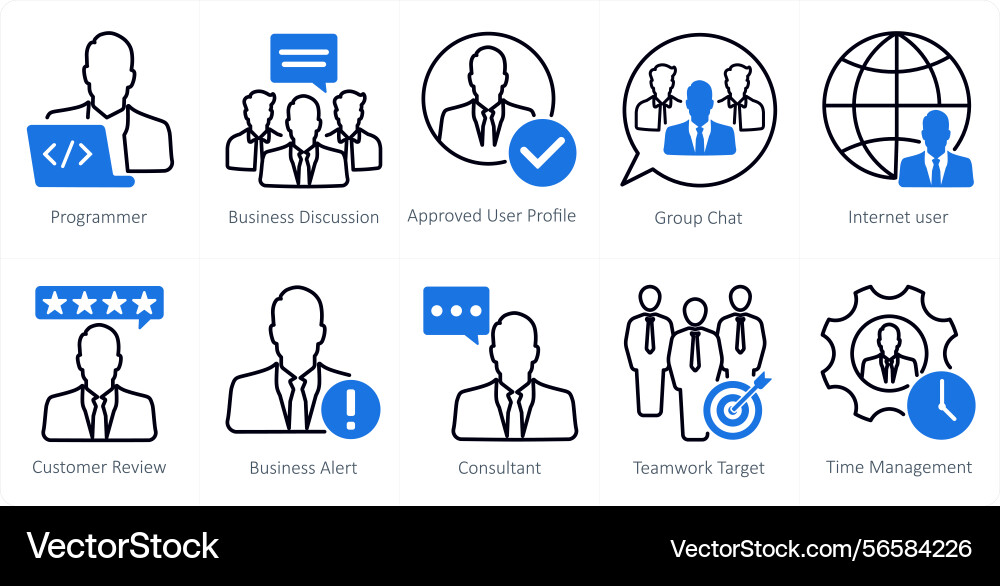 A set of 10 seo icons as programmer business Vector Image