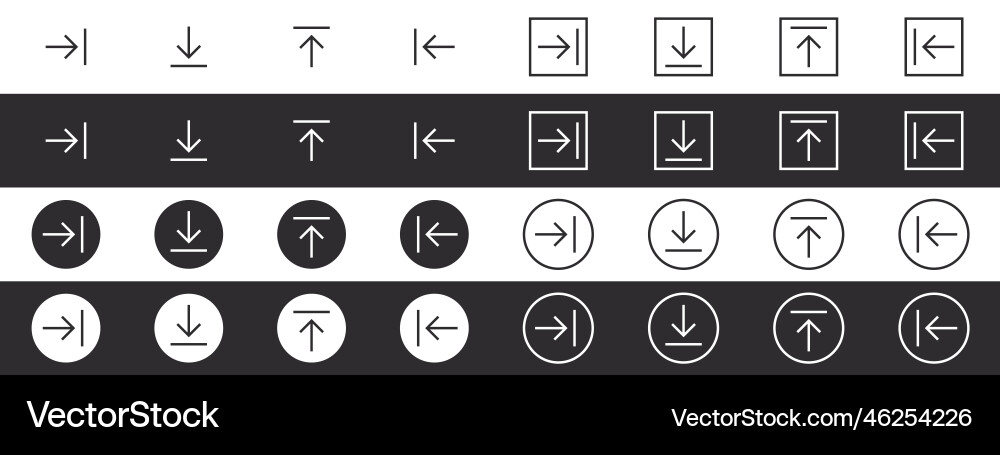 Arrows icons loading pointer or arrow Arrows icons loading pointer or arrow vector image