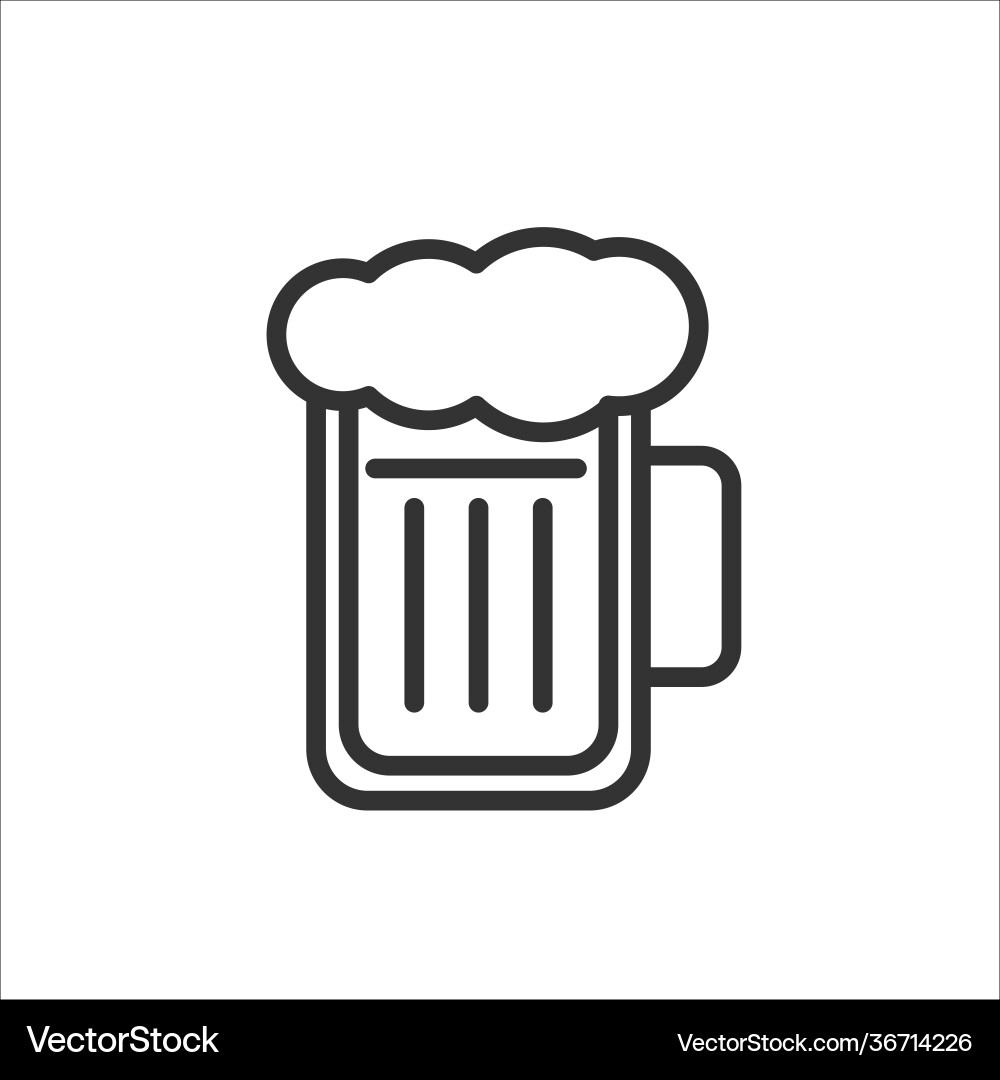 Beer Glass Icon - Minimal vector image