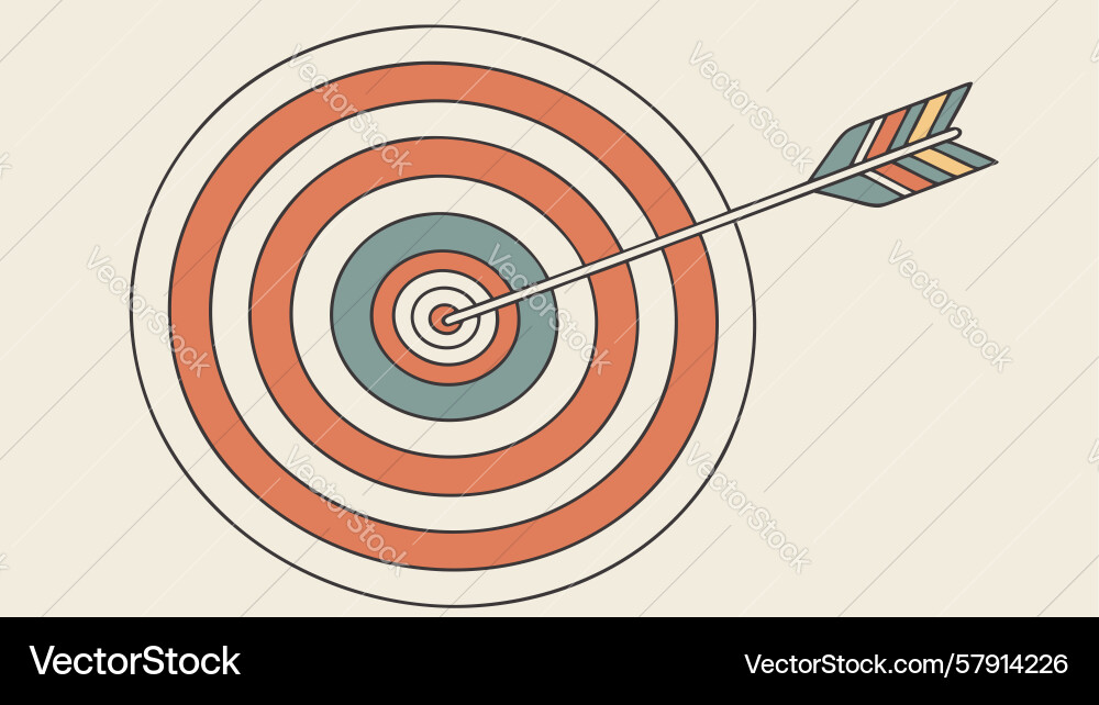 Bullseye target with arrow design generative ai Vector Image