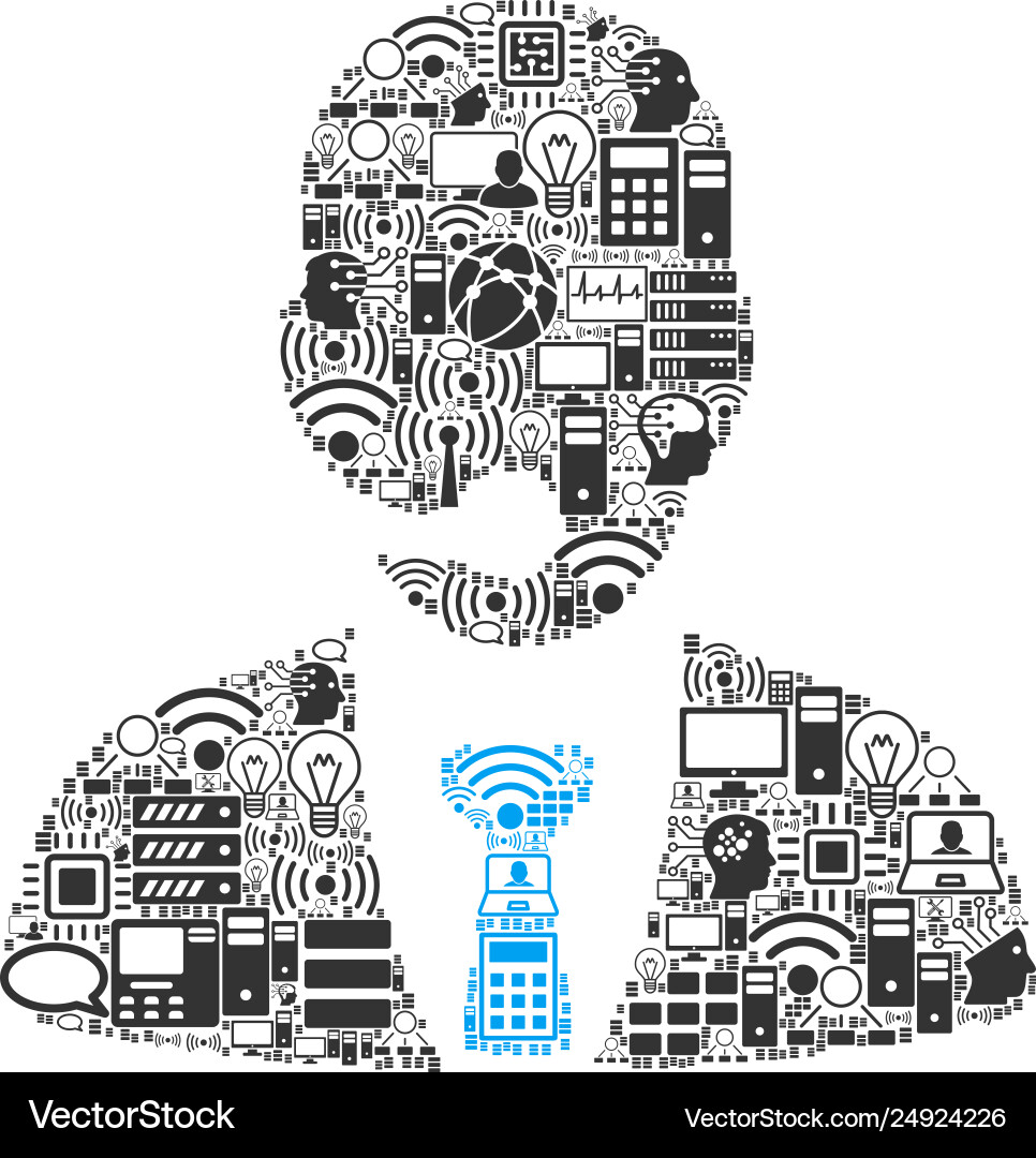 Call center manager composition icon for bigdata Call center manager composition icon for bigdata vector image