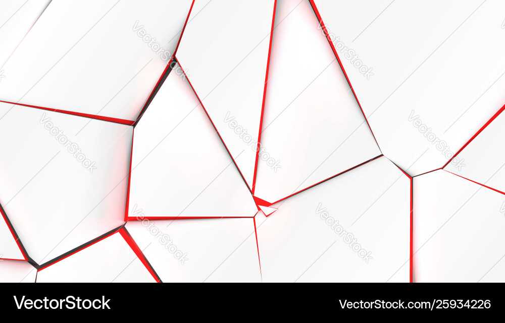 Cracked White Surface - Red Fracture vector image