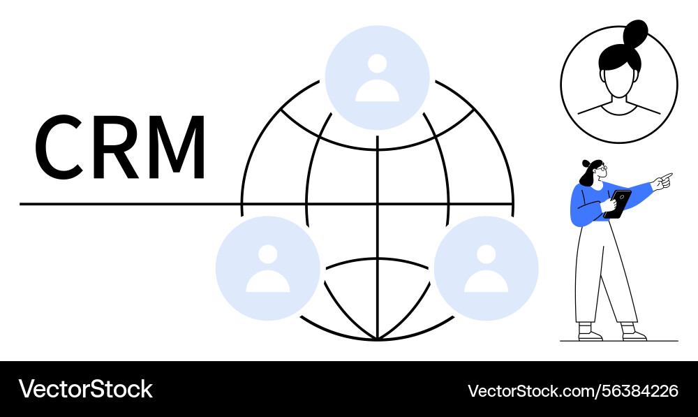 Crm system concept with user connections Crm system concept with user connections vector image