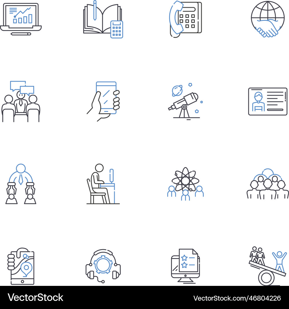 Gender equality line icons collection equity Gender equality line icons collection equity vector image