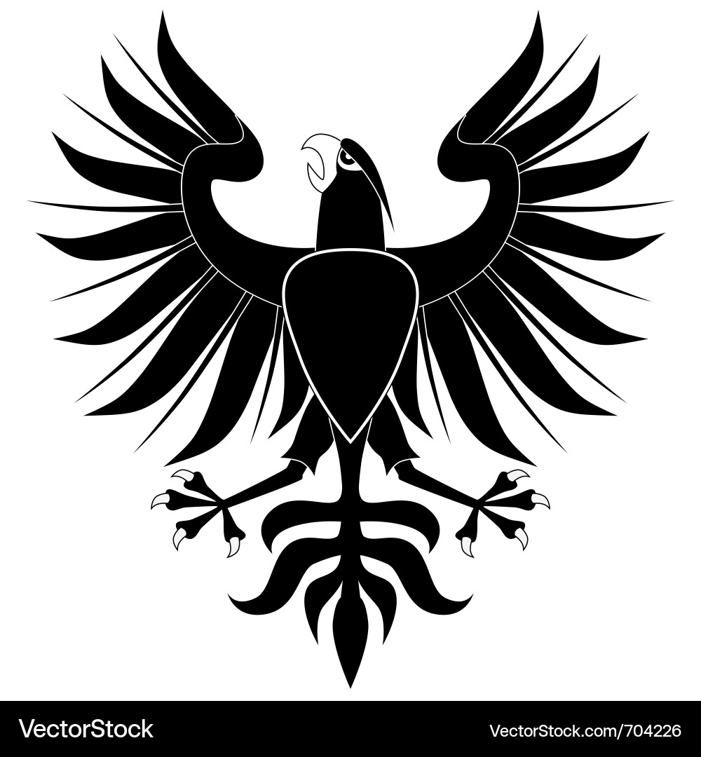 Heraldischer schwarzer Adler Vektorbild