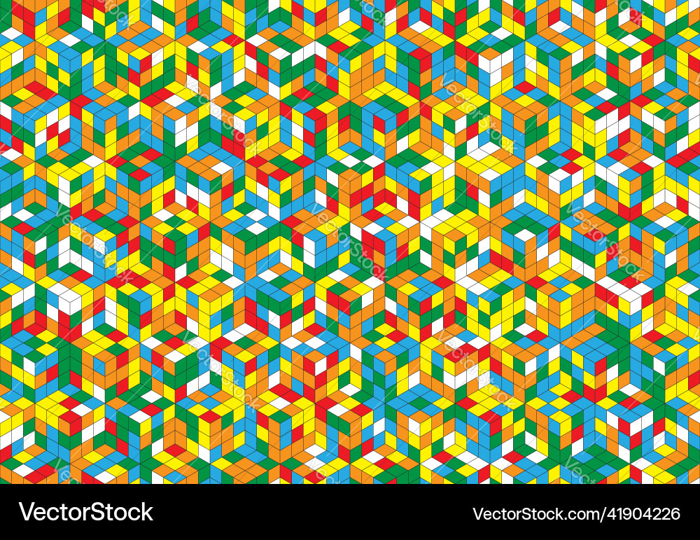 Magic cube pattern seamless design color block Magic cube pattern seamless design color block vector image