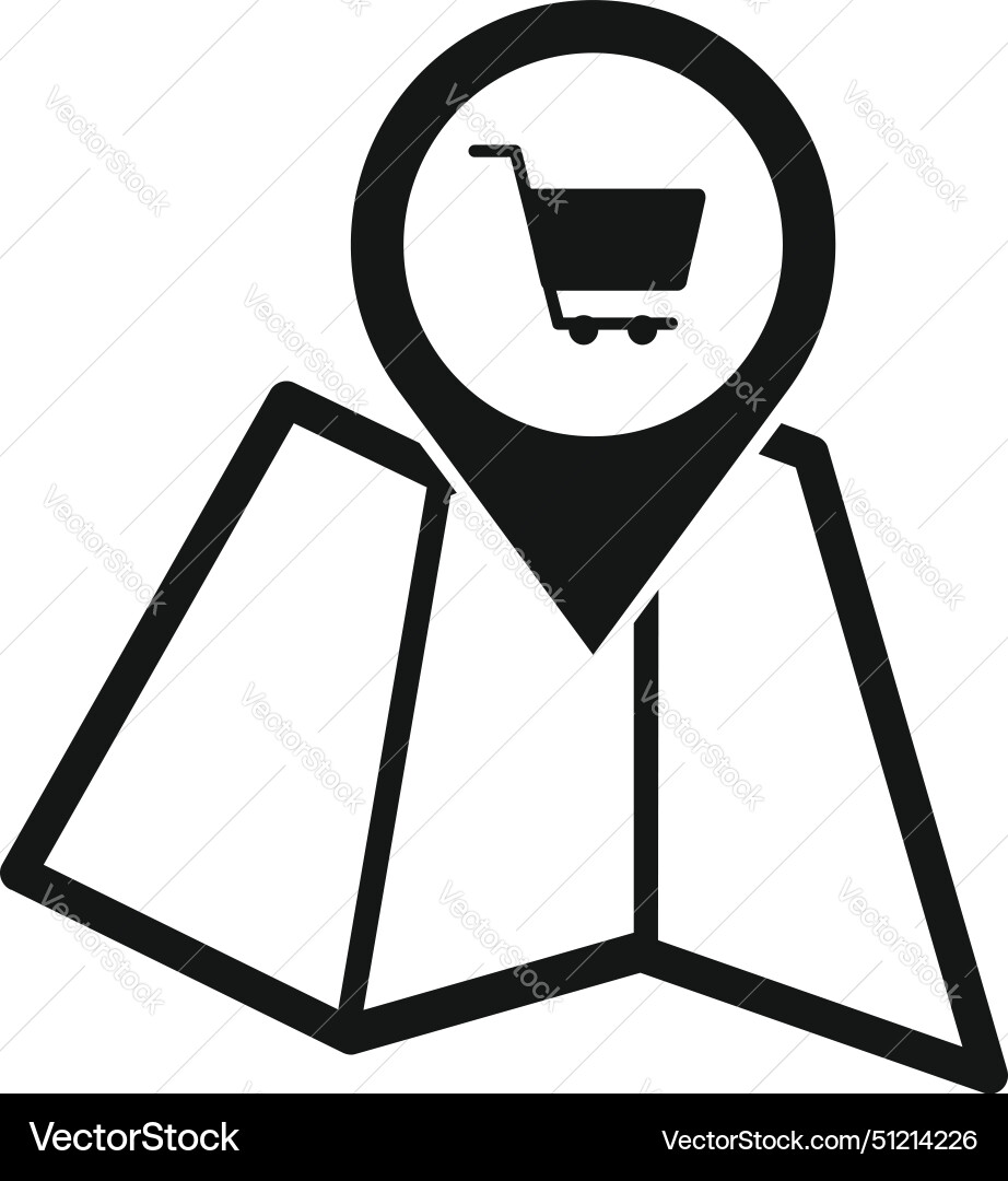 Map pointer shop icon simple locator vector image