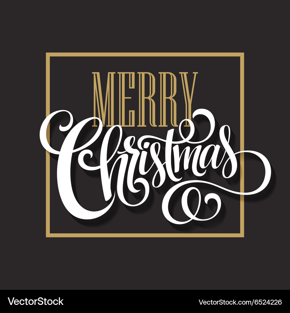 Merry christmas lettering design Vector Image