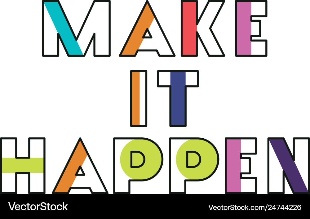 Message happy with hand made font Message happy with hand made font Vector Image