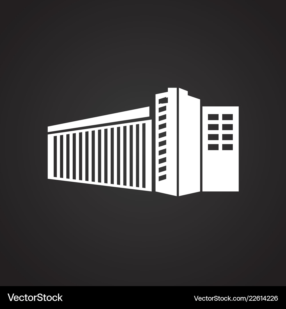 Modern architecture building on black background Modern architecture building on black background vector image