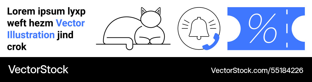 Modern design with a resting cat notification Modern design with a resting cat notification Vector Image