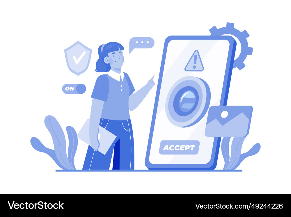 Need camera access concept on a white background Vector Image
