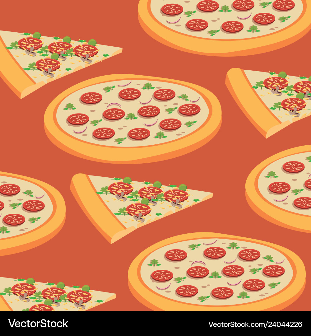 Pizza background pattern Pizza background pattern vector image