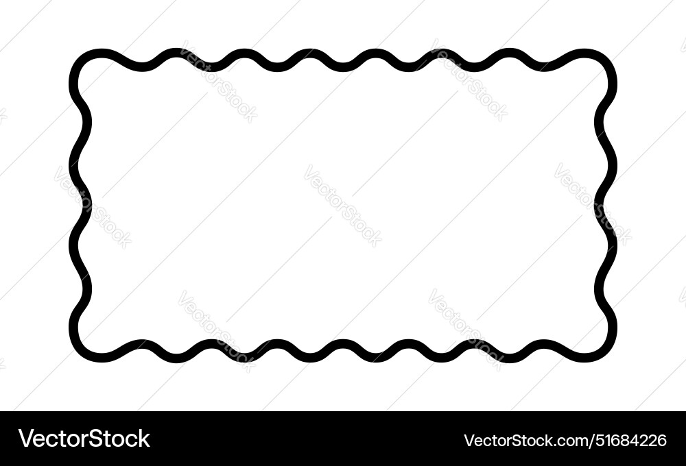 Rectangle frame with wiggly edges rectangular Rectangle frame with wiggly edges rectangular vector image