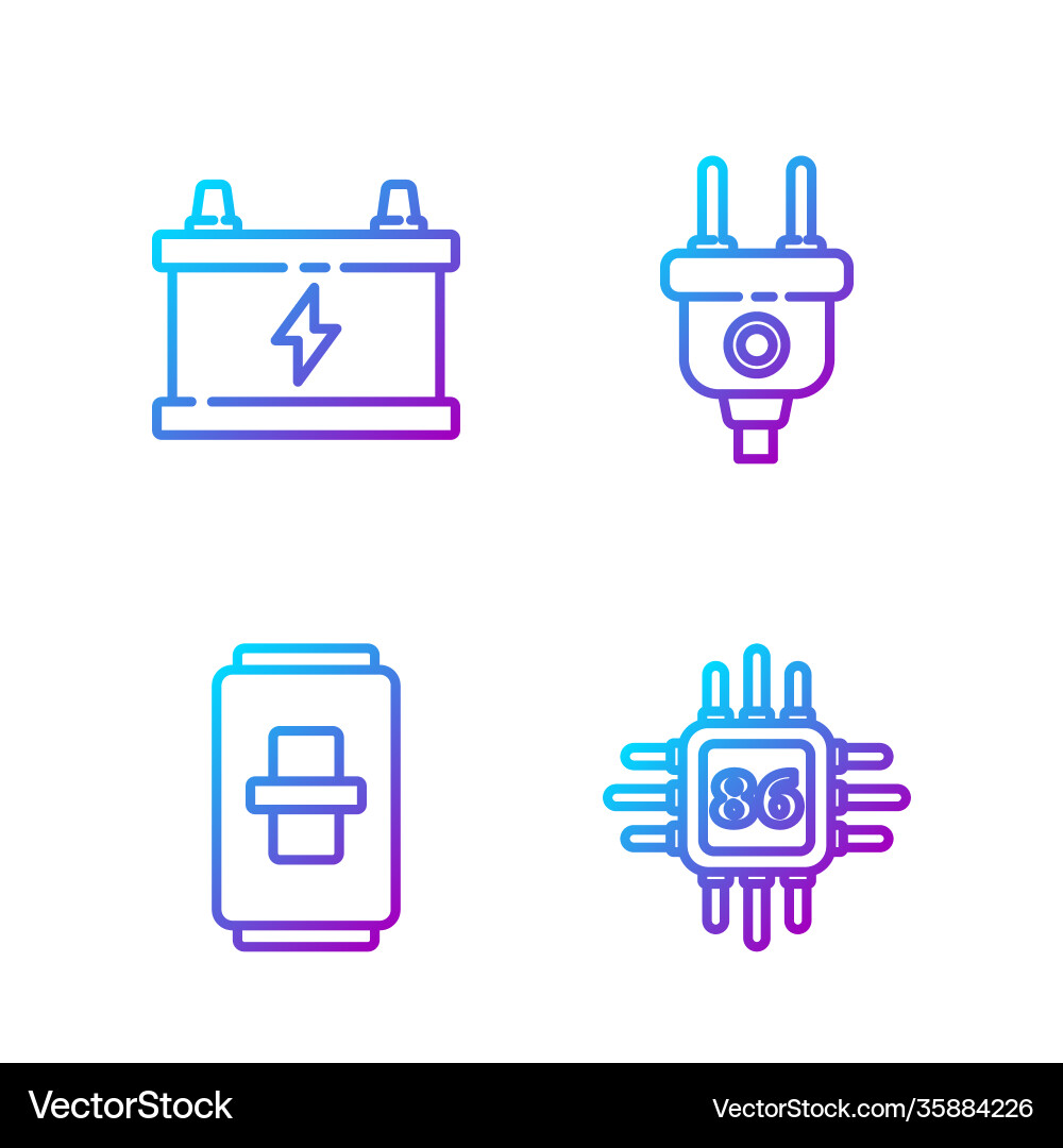 Set line processor with microcircuits cpu Set line processor with microcircuits cpu vector image