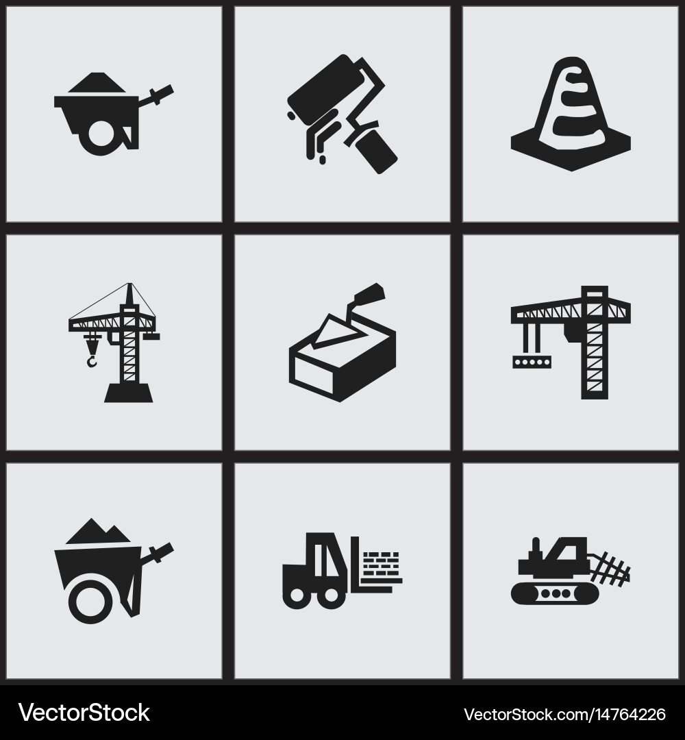 Set of 9 editable structure icons includes vector image
