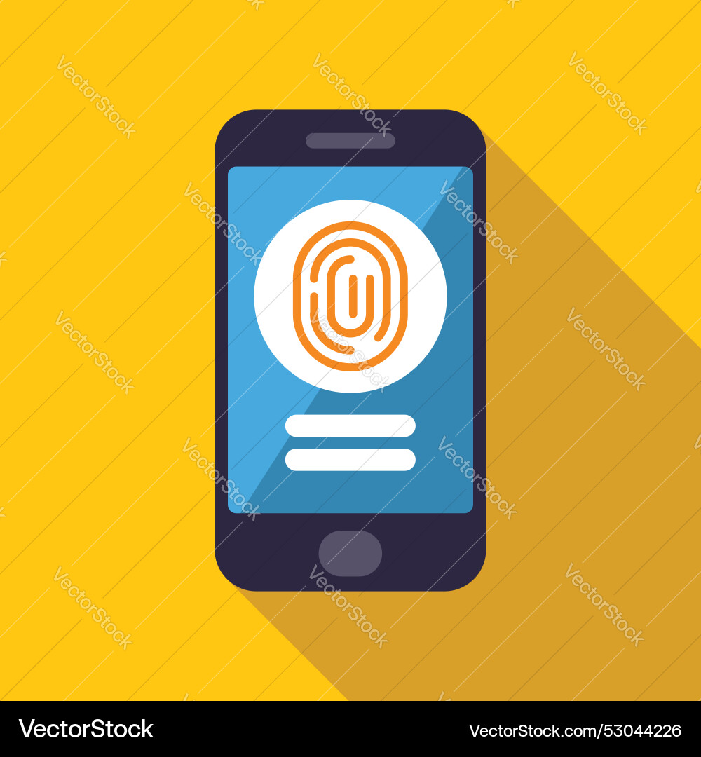 Smartphone showing fingerprint for secure login Smartphone showing fingerprint for secure login vector image