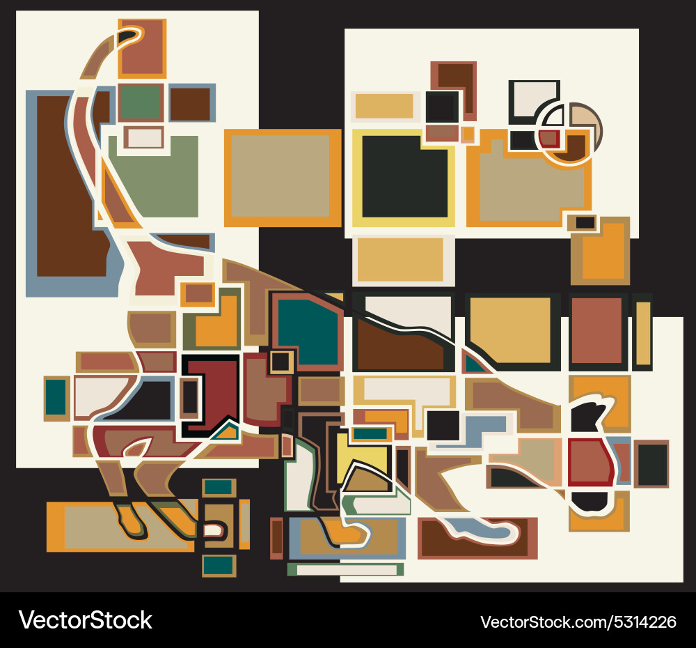 Sniffing cat blocks Vector Image