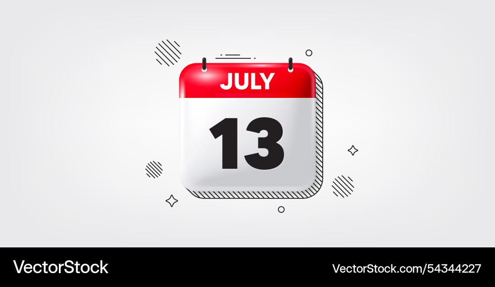 13th day of the month icon event schedule date Vector Image