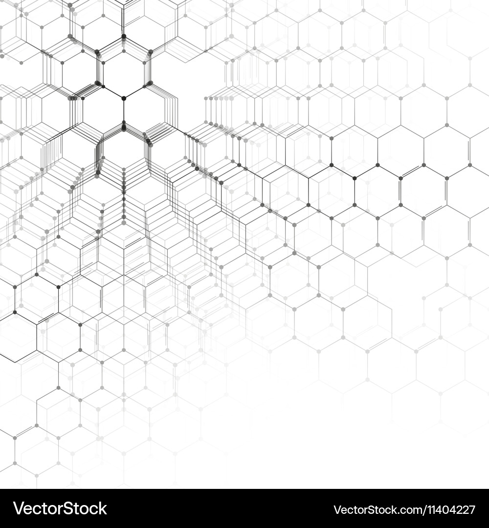 Chemistry 3d pattern hexagonal molecule structure vector image