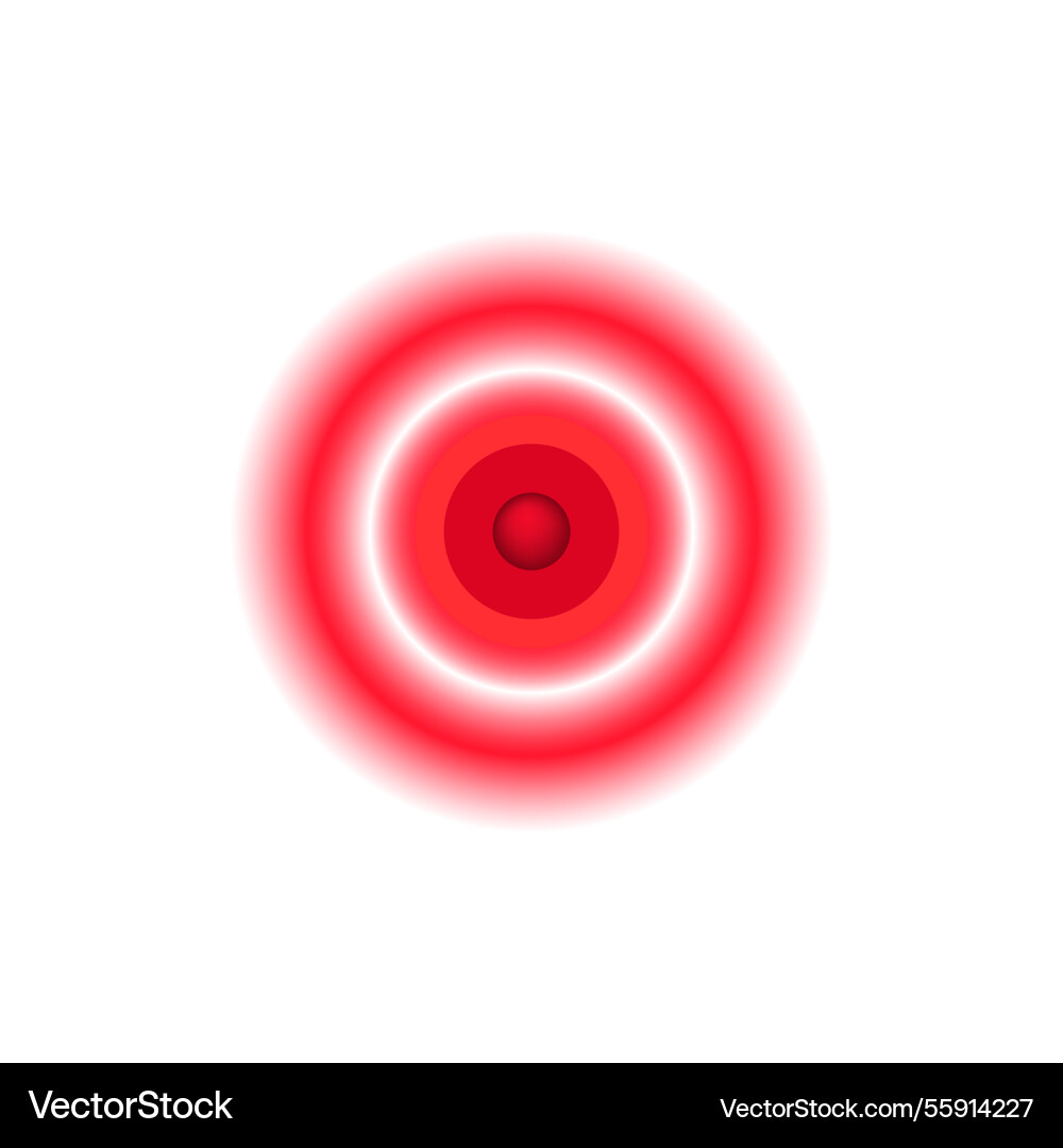 Circular red target with concentric rings showing vector image