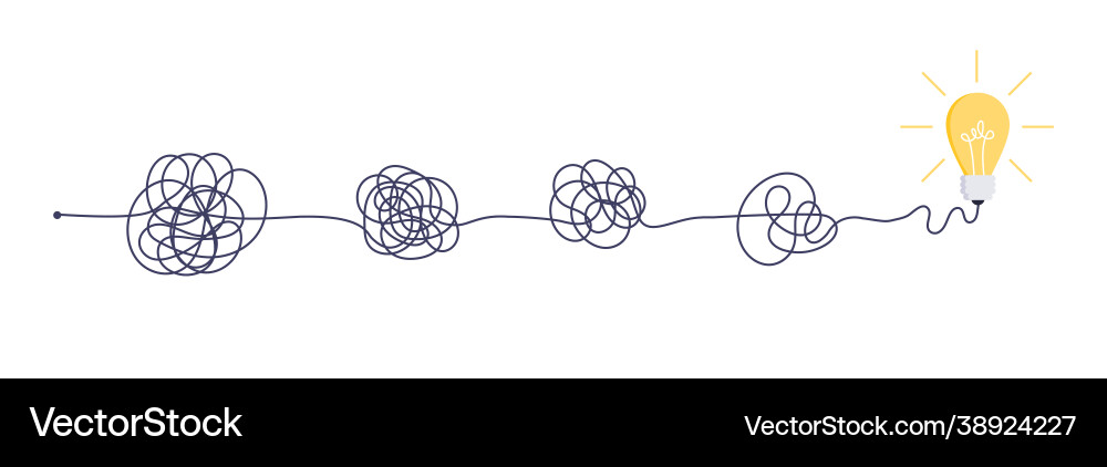 Complex easy simple way from start to idea chaos vector image