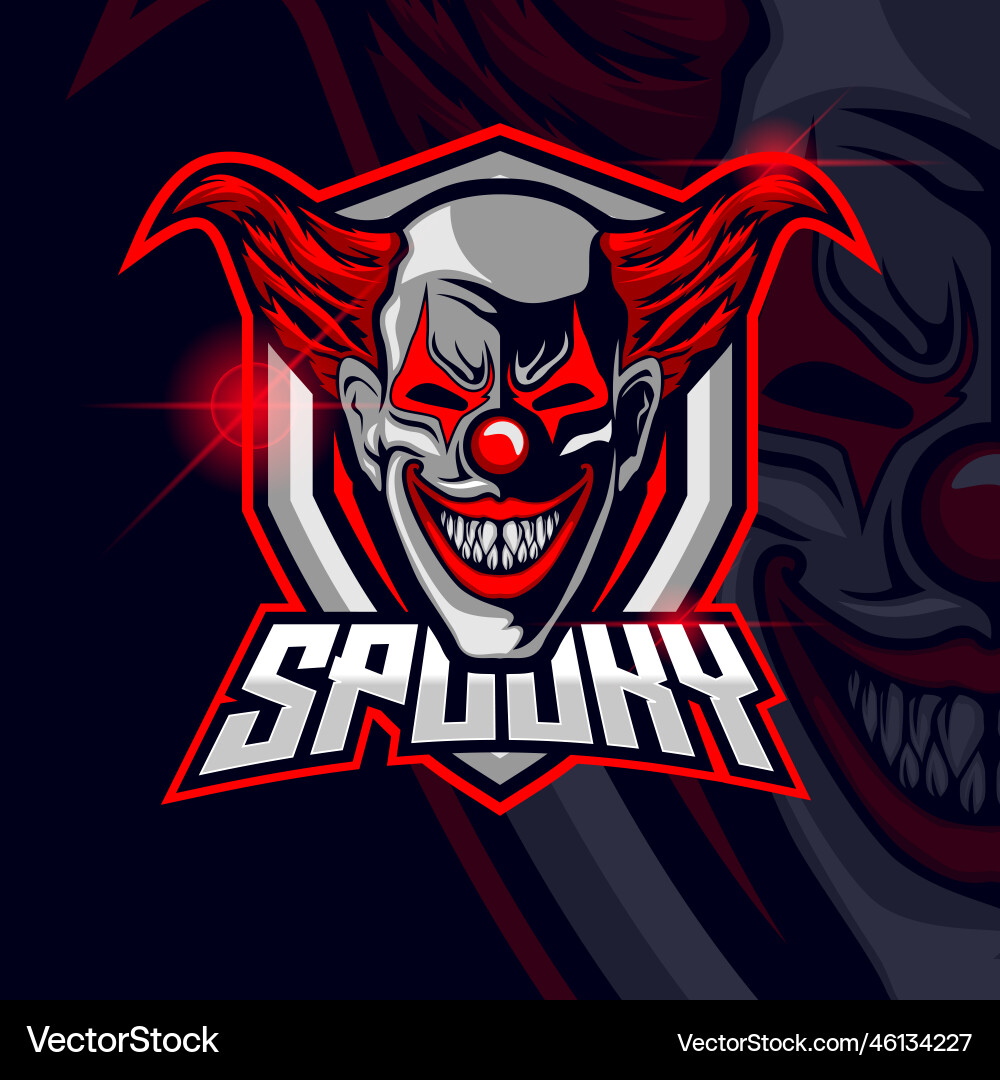 Creepy Clown Esports Logo Vector Image