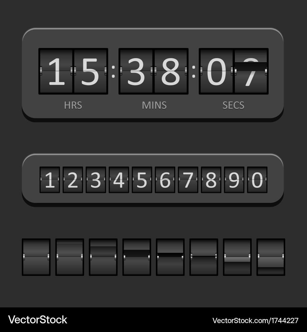 Digital Countdown Timer Board Vector Image