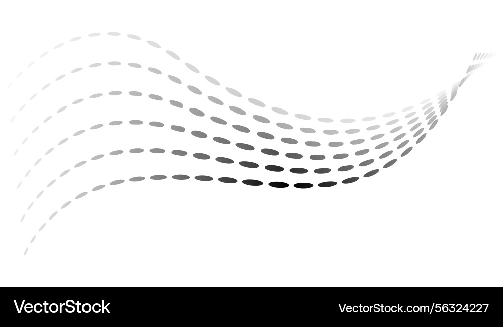 Dotted halftone waves flowing wavy lines pattern Dotted halftone waves flowing wavy lines pattern vector image