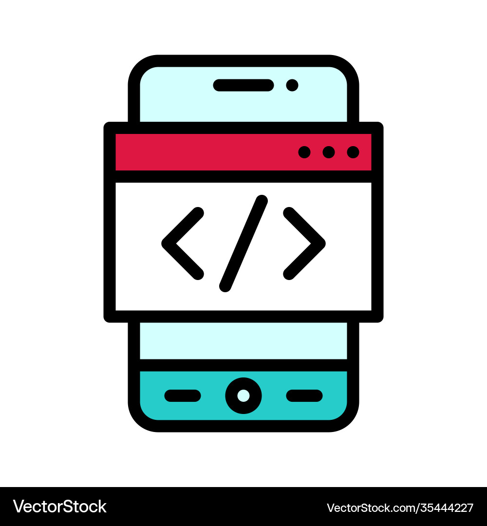 Kodierung App-Symbol mobile Anwendung Vektorbild