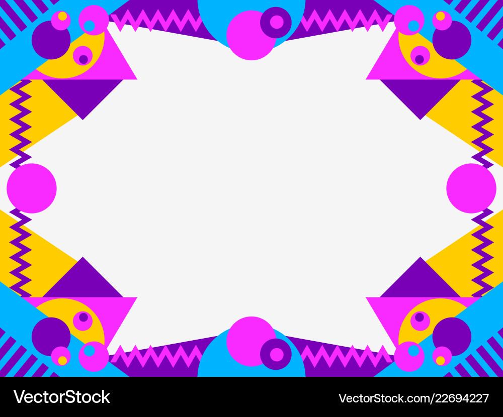 Memphis style frame geometric objects of the 80s Memphis style frame geometric objects of the 80s vector image