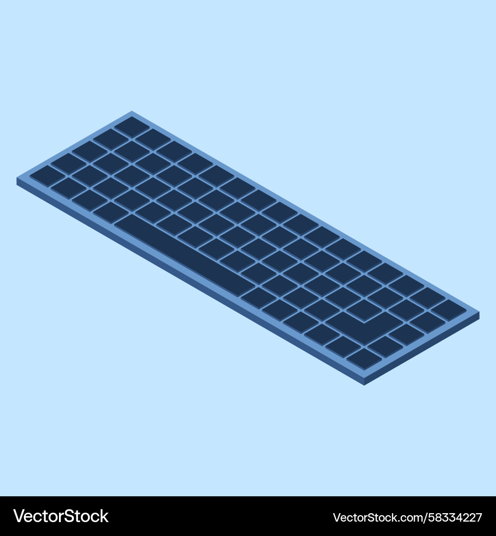 Modern Isometric Computer Keyboard Vector Image