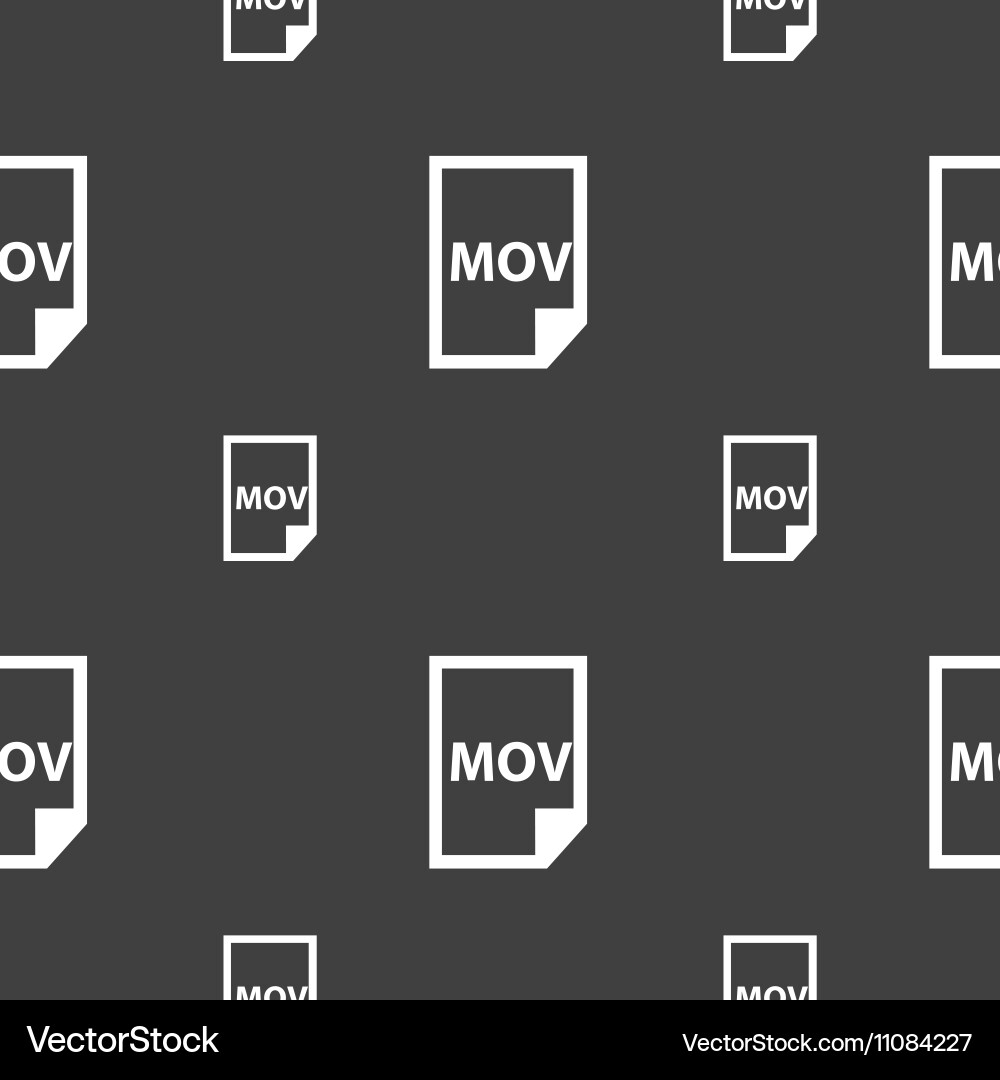 Mov file format icon sign seamless pattern vector image