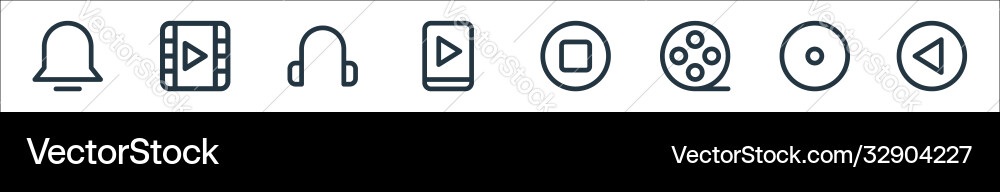 Multimedia line icons linear set quality Multimedia line icons linear set quality vector image