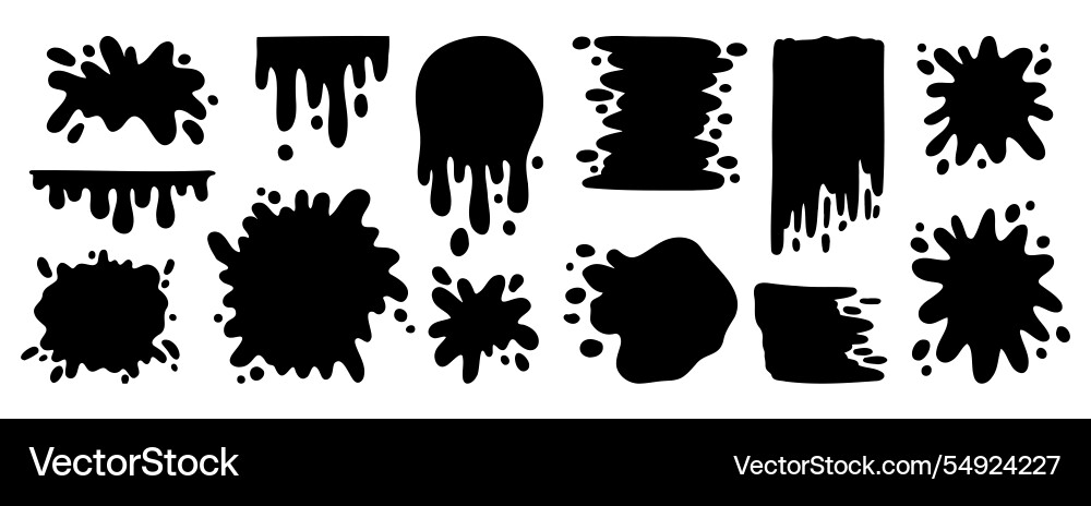 Paint splatter and different blob splash shapes Paint splatter and different blob splash shapes vector image