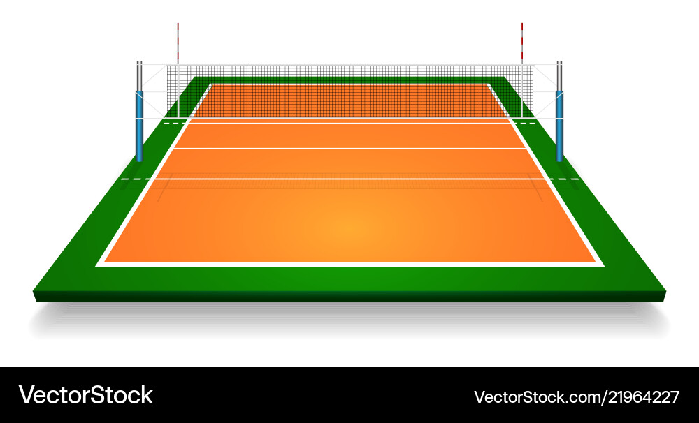 Volleyball Court Perspective Vector Image