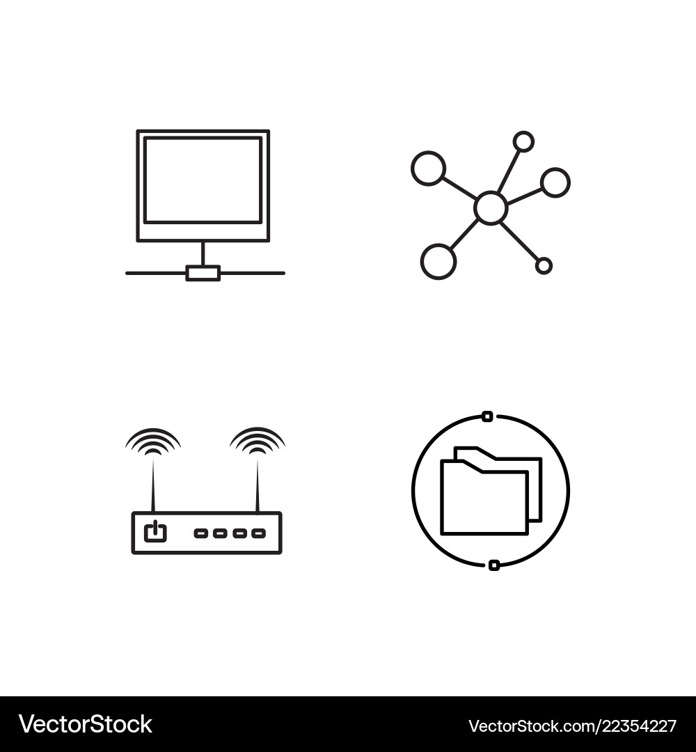 Web Icons - Simple Outlined Collection vector image