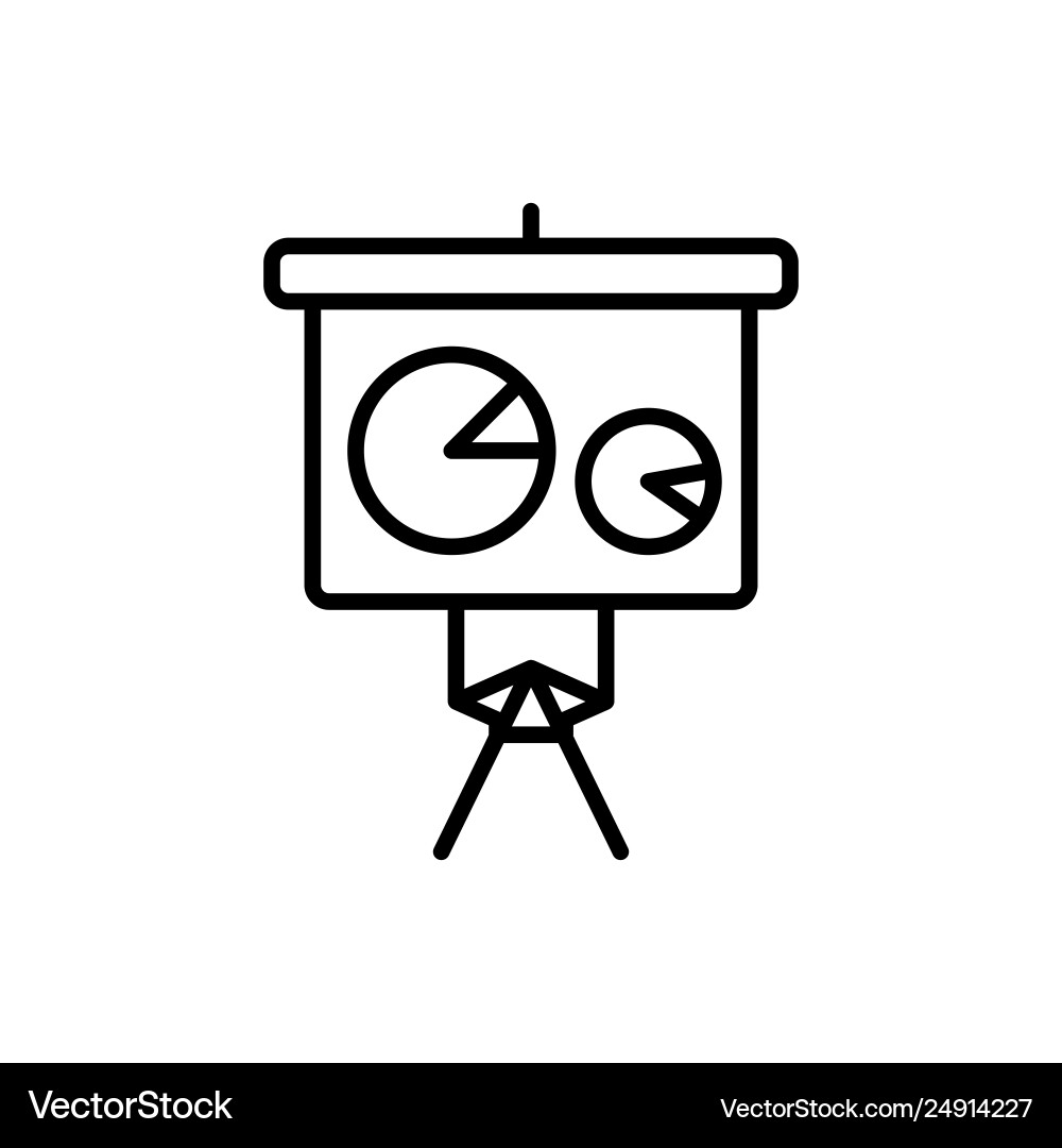 Web line icon flipchart and graph Web line icon flipchart and graph vector image