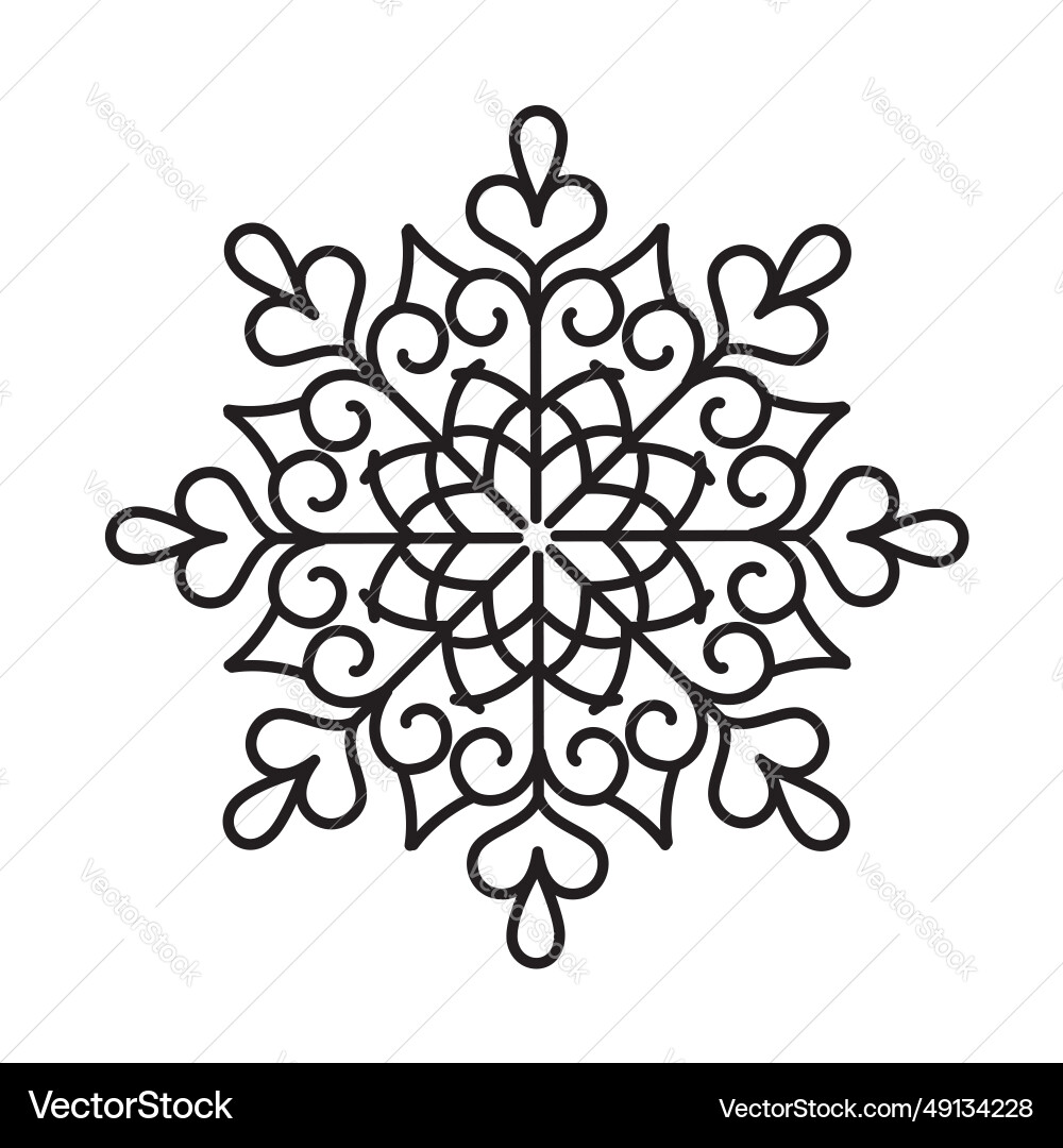 Beautiful openwork and elegant snowflake for new vector image