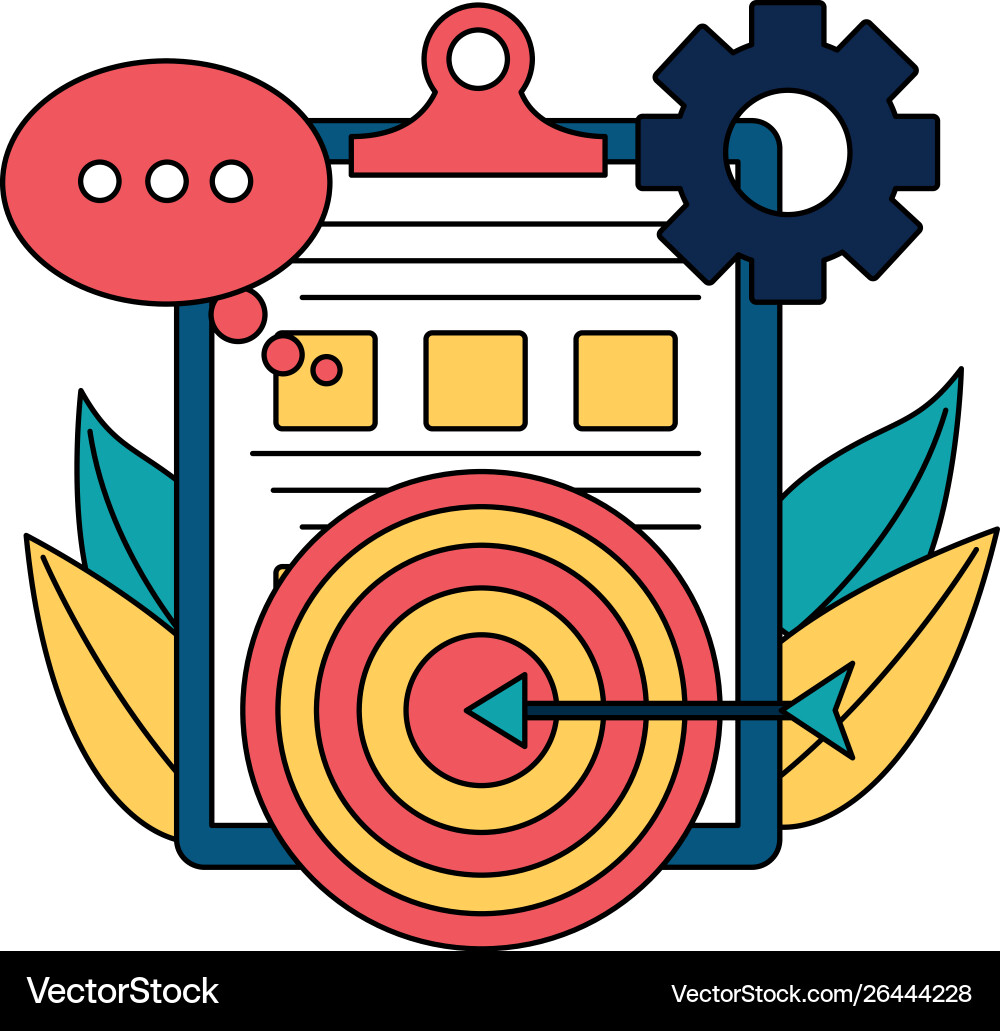 Checklist clipboard document with target Checklist clipboard document with target vector image