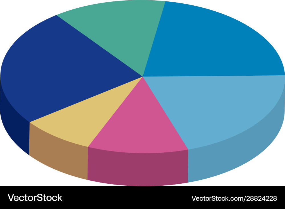 Circular statistical graph isolated icon Vector Image