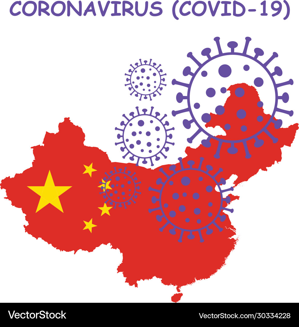 Coronavirus covid19 19 china map Coronavirus covid19 19 china map vector image